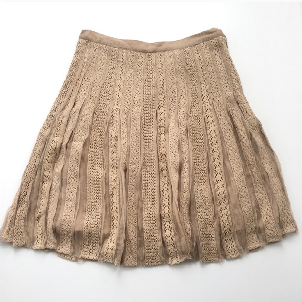 SOLD Anthropologie Odille Silk Pleat Ballet Skirt 4 - Picture 1 of 12